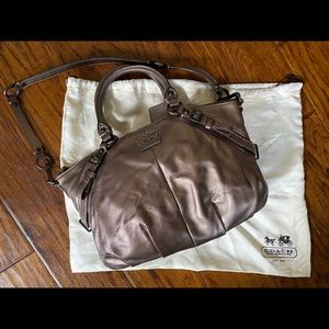 Coach metallic leather handbag